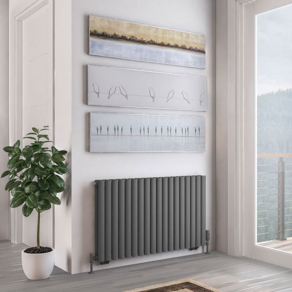 Eastbrook Tunstall Double 600 x 1061 Matt Anthracite Designer Radiator #2