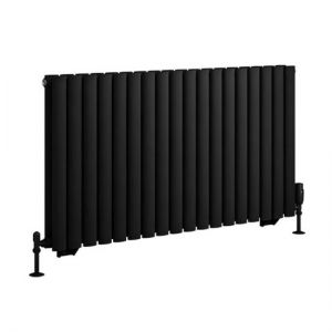 Eastbrook Tunstall Double 600 x 1061 Matt Black Designer Radiator