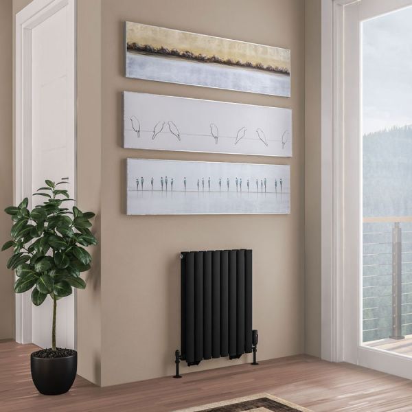 Eastbrook Tunstall Double 600 x 471 Matt Black Designer Radiator #2