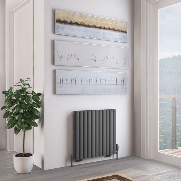 Eastbrook Tunstall Double 600 x 648 Matt Anthracite Designer Radiator #2