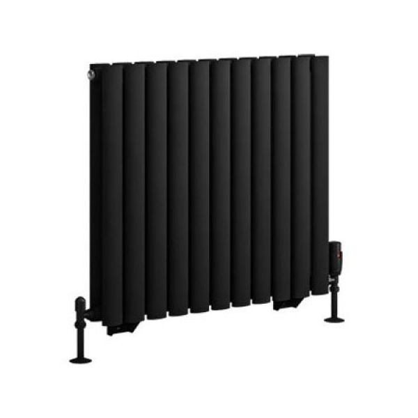 Eastbrook Tunstall Double 600 x 648 Matt Black Designer Radiator