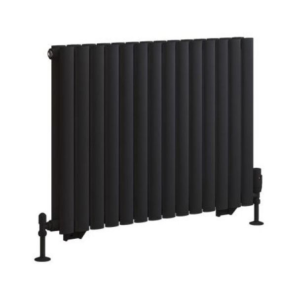 Eastbrook Tunstall Double 600 x 825 Matt Black Designer Radiator
