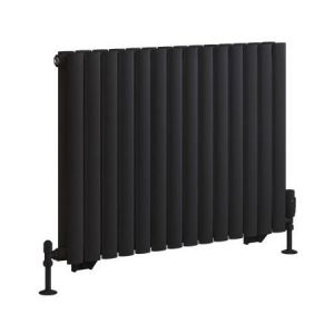 Eastbrook Tunstall Double 600 x 825 Matt Black Designer Radiator