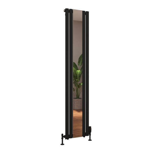 Eastbrook Tunstall Mirror 1800 x 380 Matt Black Designer Radiator