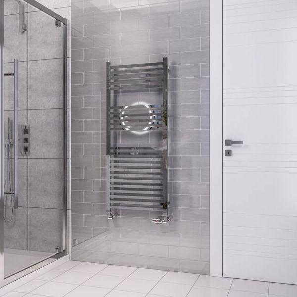 Eastbrook Tuscan Square Multirail 1200 x 500 Straight Chrome Towel Rail #2