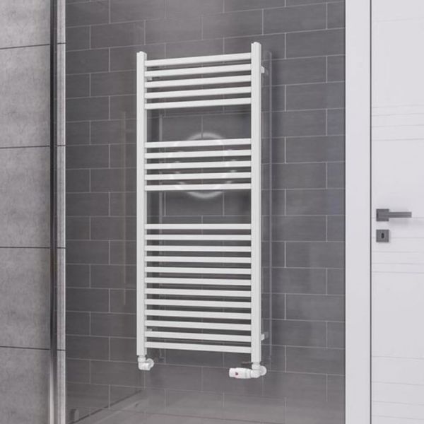Eastbrook Tuscan Square Multirail 1200 x 500 Straight Gloss White Towel Rail #2