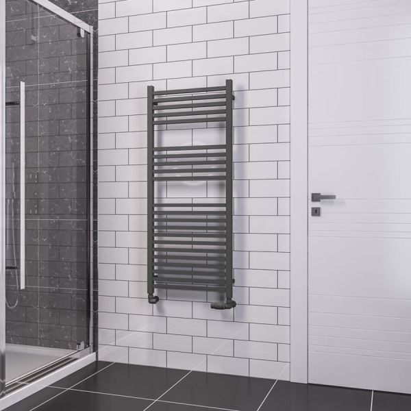 Eastbrook Tuscan Square Multirail 1200 x 500 Straight Matt Anthracite Towel Rail #2