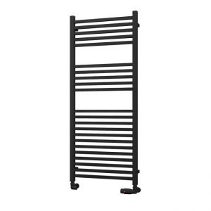 Eastbrook Tuscan Square Multirail 1200 x 500 Straight Matt Black Towel Rail