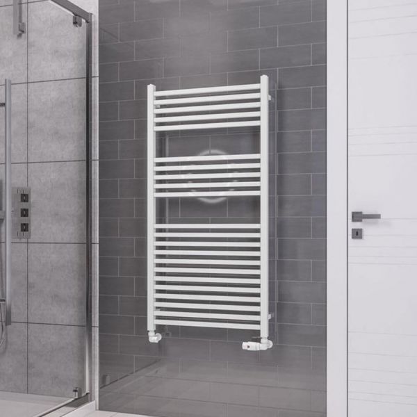 Eastbrook Tuscan Square Multirail 1200 x 600 Straight Gloss White Towel Rail #2