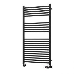 Eastbrook Tuscan Square Multirail 1200 x 600 Straight Matt Black Towel Rail