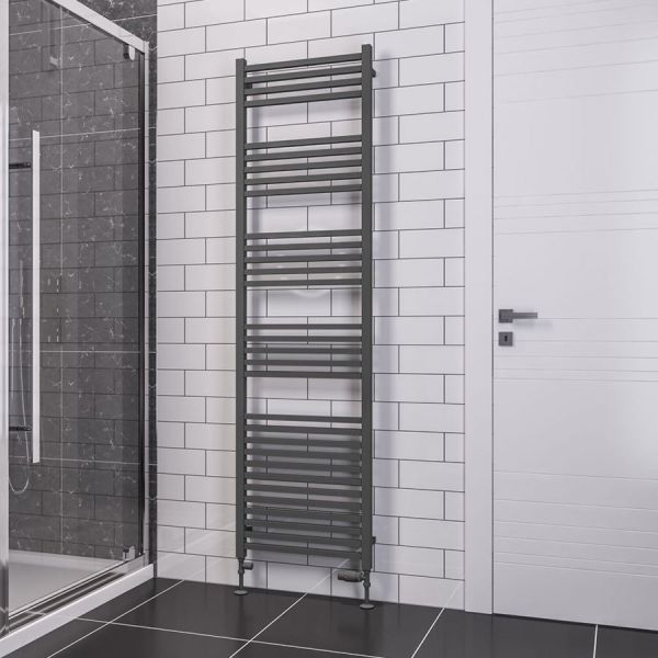 Eastbrook Tuscan Square Multirail 1800 x 500 Straight Matt Anthracite Towel Rail #2