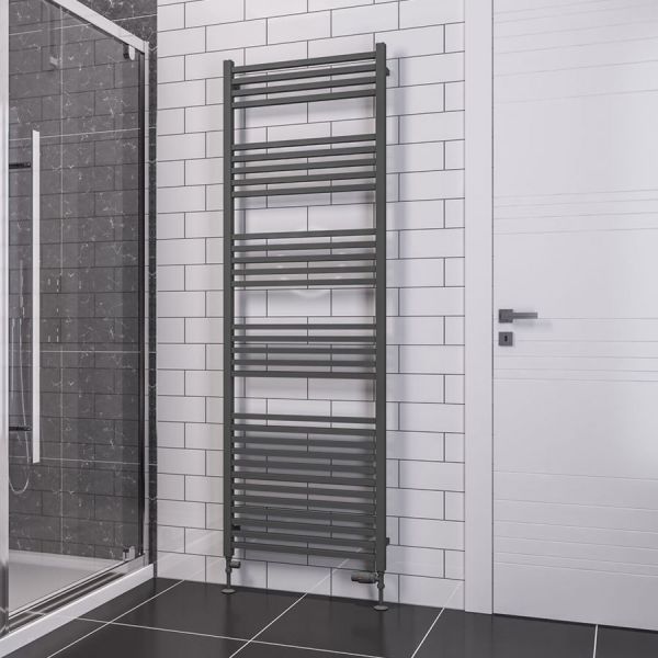 Eastbrook Tuscan Square Multirail 1800 x 600 Straight Matt Anthracite Towel Rail #2