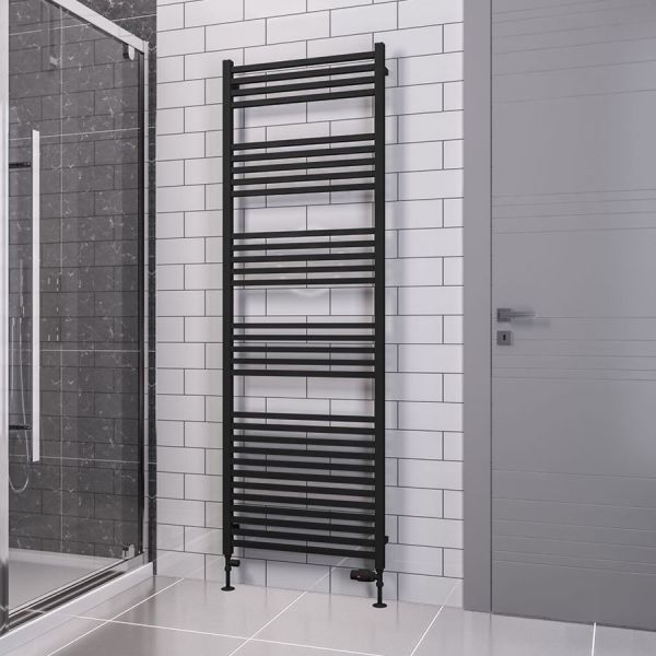 Eastbrook Tuscan Square Multirail 1800 x 600 Straight Matt Black Towel Rail #2