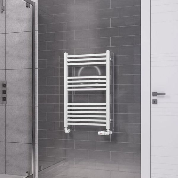 Eastbrook Tuscan Square Multirail 800 x 500 Straight Gloss White Towel Rail #2