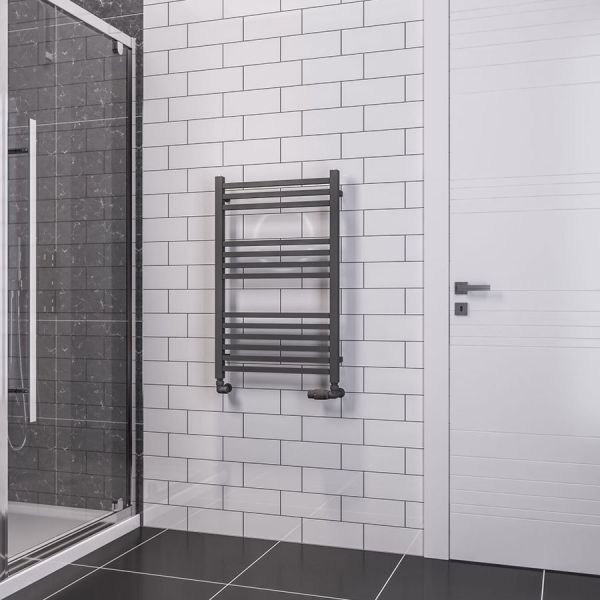 Eastbrook Tuscan Square Multirail 800 x 500 Straight Matt Anthracite Towel Rail #2