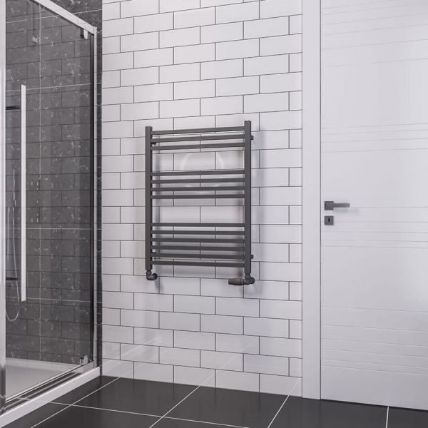 Eastbrook Tuscan Square Multirail 800 x 600 Straight Matt Anthracite Towel Rail #2