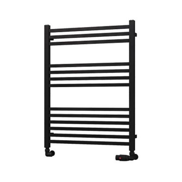 Eastbrook Tuscan Square Multirail 800 x 600 Straight Matt Black Towel Rail