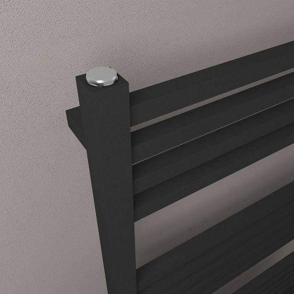 Eastbrook Tuscan Square Multirail 1800 x 500 Straight Matt Black Towel Rail #3