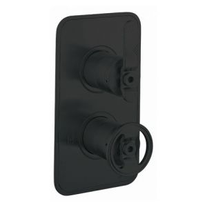 Crosswater Union Matt Black Two Outlet Thermostatic Shower Valve