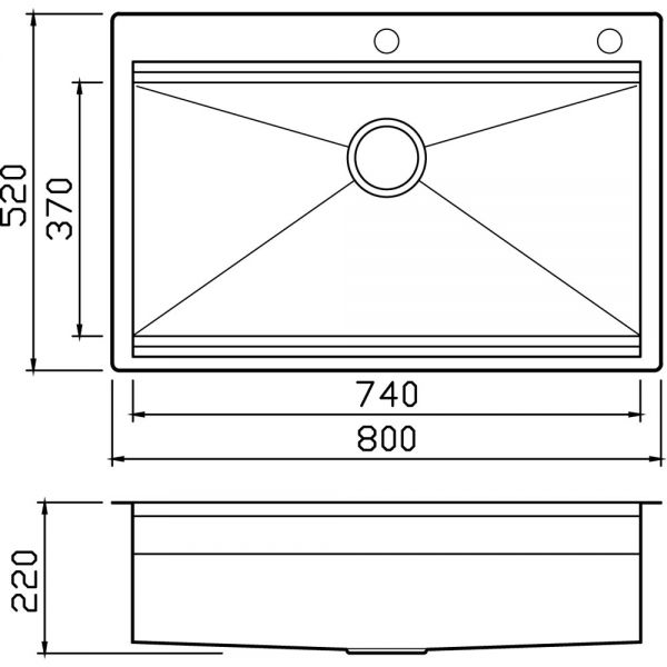Clearwater Urban Smart 1 Bowl Inset Stainless Steel Kitchen Sink 800 x 520 #2