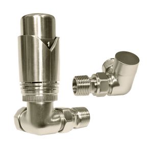 Abacus Ultima TRV8 Brushed Nickel Corner Thermostatic Radiator Valves