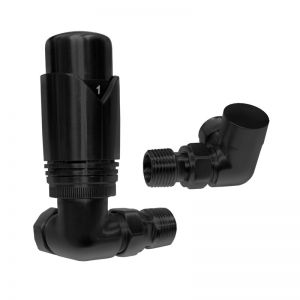 Abacus Ultima TRV8 Matt Black Corner Thermostatic Radiator Valves