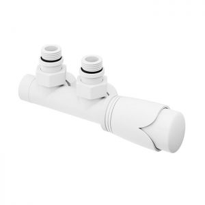 Abacus Ultima Euro50 Matt White Angled 50mm Thermostatic Radiator Valve
