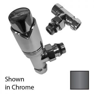 Abacus Ultima TRV8 Black Nickel Angled Thermostatic Radiator Valves