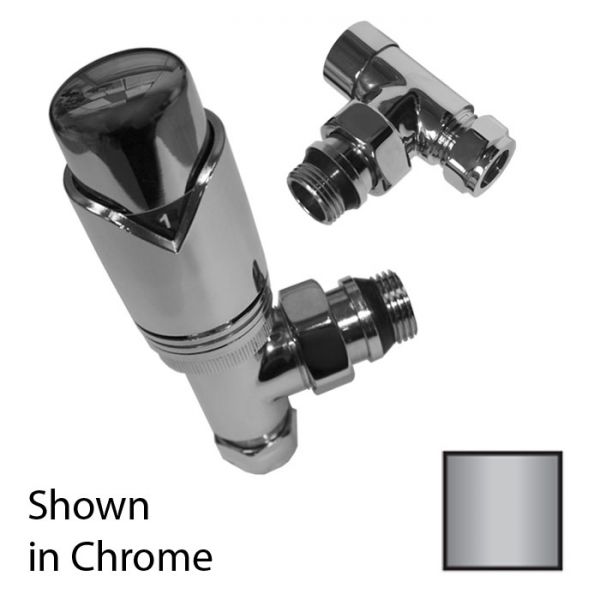 Abacus Ultima TRV8 Brushed Nickel Angled Thermostatic Radiator Valves