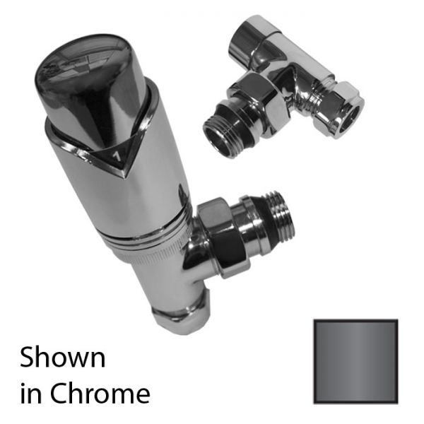 Abacus Ultima TRV8 Matt Anthracite Angled Thermostatic Radiator Valves