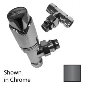 Abacus Ultima TRV8 Matt Anthracite Angled Thermostatic Radiator Valves