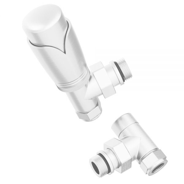 Abacus Ultima TRV8 Matt White Angled Thermostatic Radiator Valves