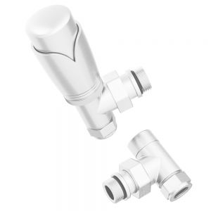 Abacus Ultima TRV8 Matt White Angled Thermostatic Radiator Valves