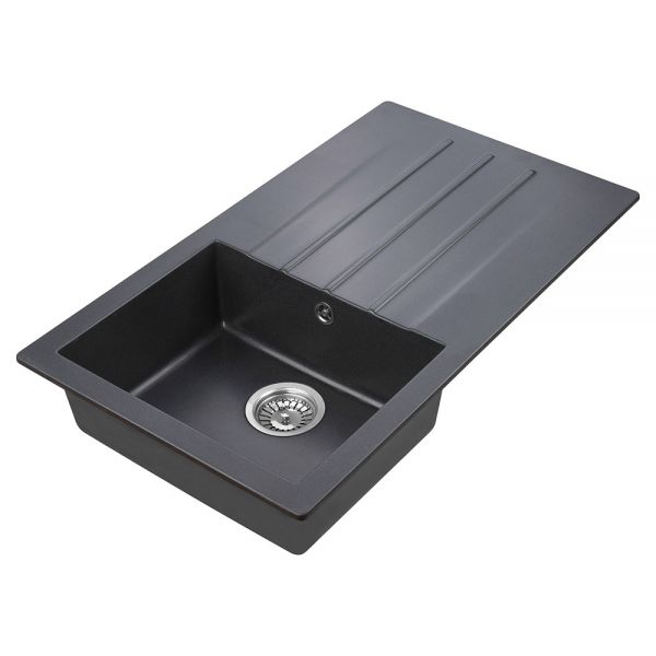 Reginox Valence Black 1 Bowl Granite Kitchen Sink 860 x 500mm #2