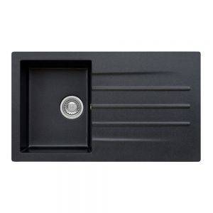 Reginox Valence Black 1 Bowl Granite Kitchen Sink 860 x 500mm
