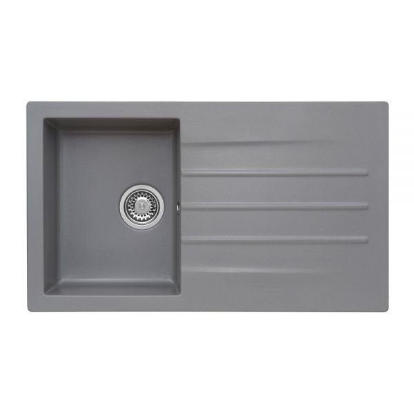 Reginox Valence Grey 1 Bowl Granite Kitchen Sink 860 x 500mm