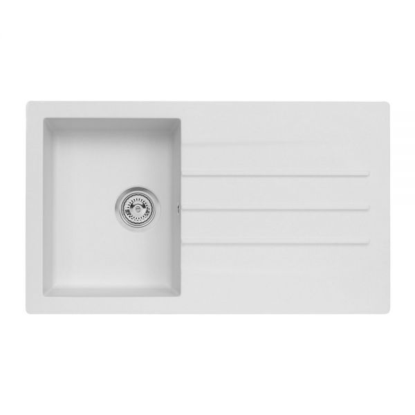 Reginox Valence White 1 Bowl Granite Kitchen Sink 860 x 500mm