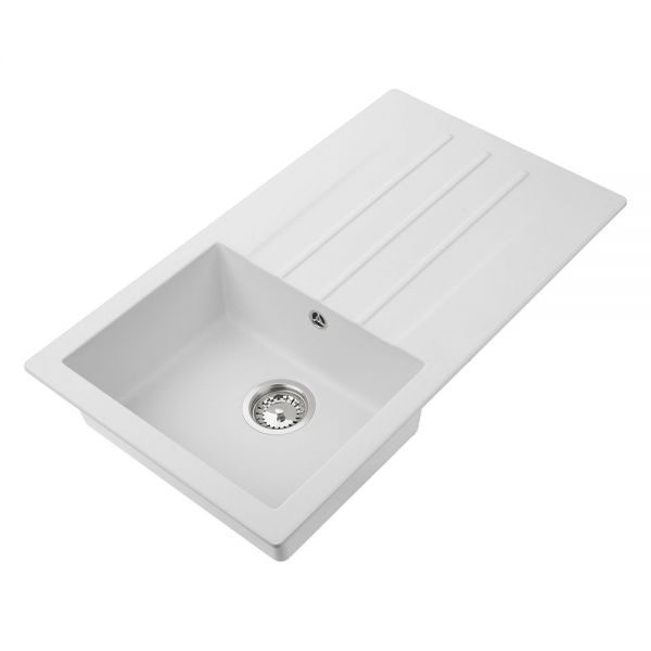 Reginox Valence White 1 Bowl Granite Kitchen Sink 860 x 500mm #2