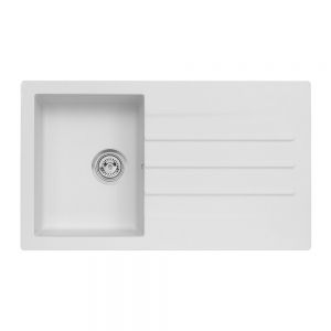 Reginox Valence White 1 Bowl Granite Kitchen Sink 860 x 500mm