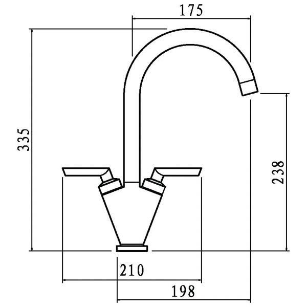 Clearwater Vitro C Twin Lever Brushed Nickel Monobloc Kitchen Sink Mixer Tap #3