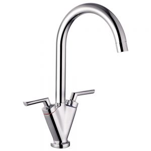 Clearwater Vitro C Twin Lever Chrome Monobloc Kitchen Sink Mixer Tap