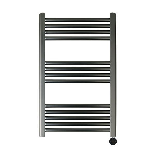 JTP VOS 800 x 500 Brushed Black Electric Towel Rail