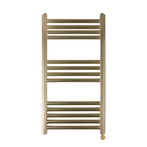 JTP VOS 800 x 400 Brushed Brass Electric Towel Rail