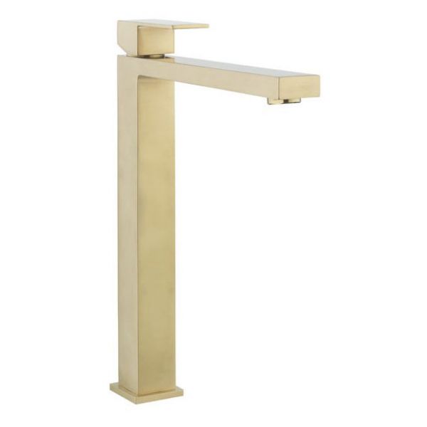 Crosswater Verge Brushed Brass Tall Mono Basin Mixer Tap Without Waste
