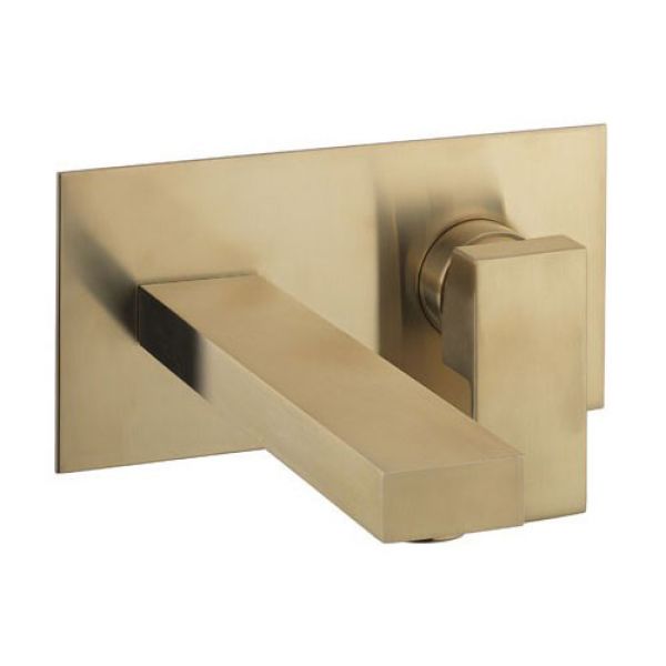 Crosswater Verge Brushed Brass Wall Mounted Mixer Tap 2 Hole