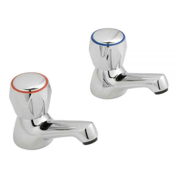 Vado Axces Astra Chrome Basin Pillar Taps with CD Valves