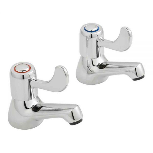 Vado Axces Astra Chrome Basin Pillar Taps with Long Lever