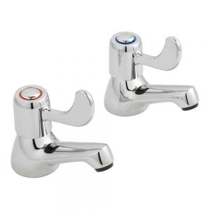 Vado Axces Astra Chrome Basin Pillar Taps with Long Lever