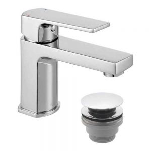 Vado Axces Ekko Chrome Mini Basin Mixer Tap with Universal Waste