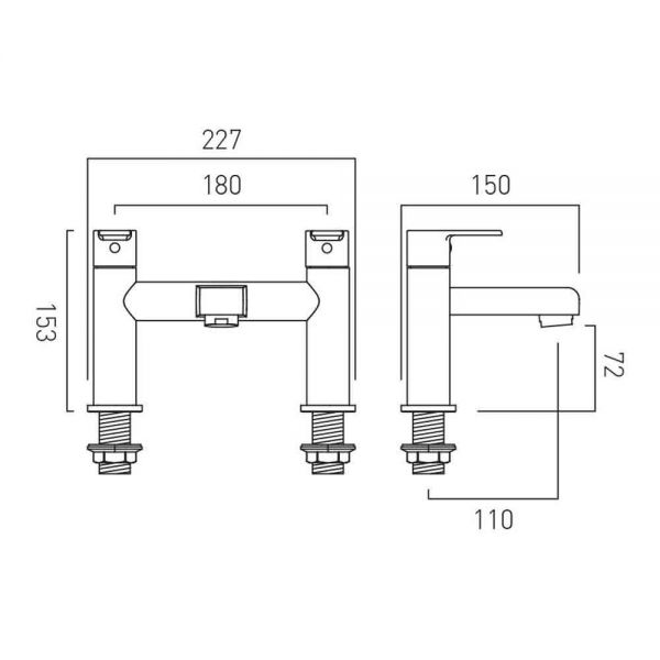 Vado Axces Irlo Chrome Bath Filler Tap #2